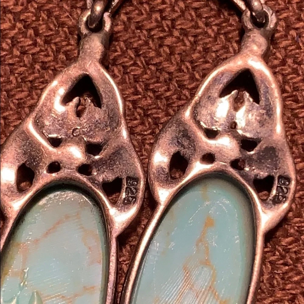 Sterling Silver/Turquoise classic danglin earrings - Picture 8 of 11